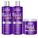 Kit Matizador Millian com Açaí e Blueberry Blond Care Loiras 3x500ml