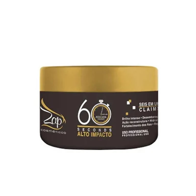 Máscara 60 Segundos Alto Impacto Zap Cosméticos 250g